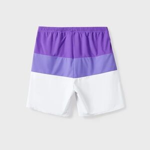 NWT Men’s Large Swim Trunks Purple and White Colorblock
